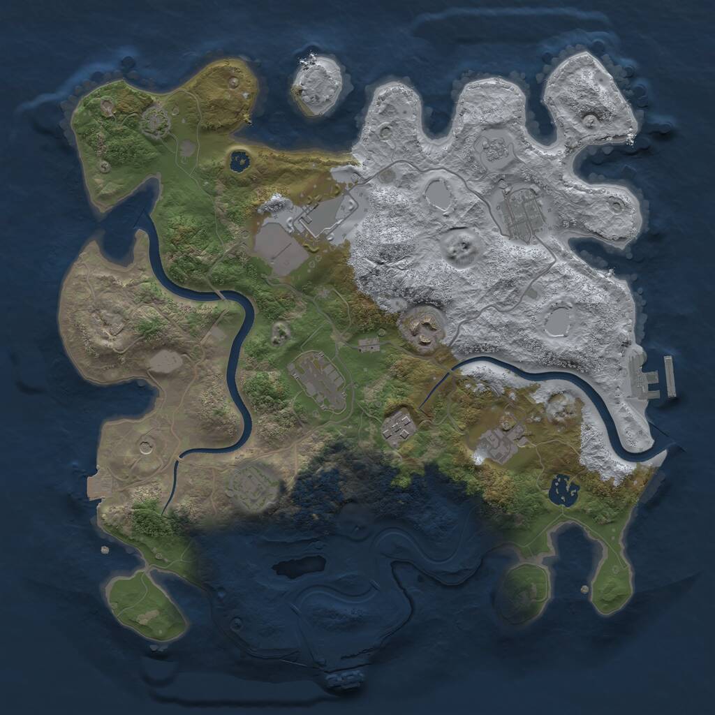 Rust Map: Procedural Map, Size: 3500, Seed: 692112, 14 Monuments