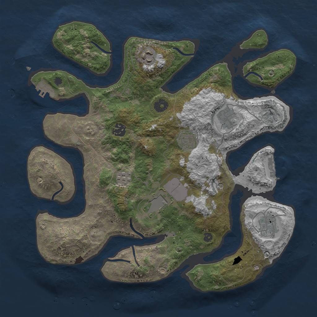 Rust Map: Procedural Map, Size: 3500, Seed: 161298, 18 Monuments