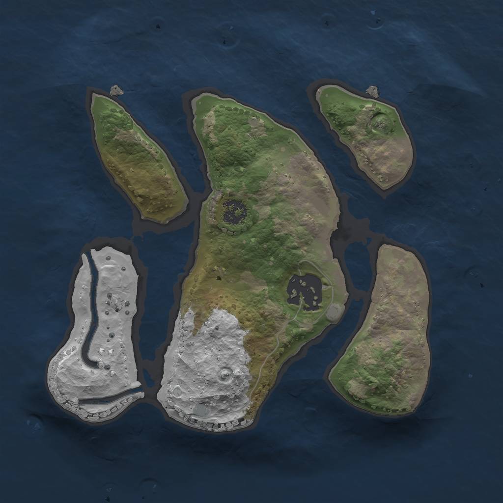 Rust Map: Procedural Map, Size: 2000, Seed: 4153, 3 Monuments