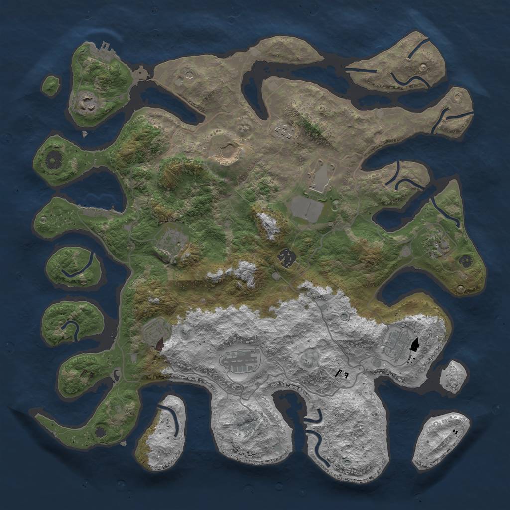 Rust Map: Procedural Map, Size: 4250, Seed: 762190734, 15 Monuments