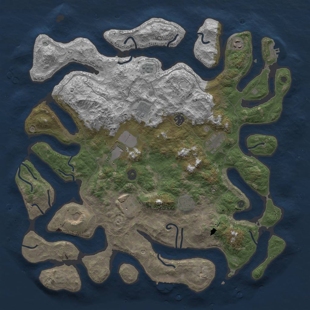 Rust Map: Procedural Map, Size: 4500, Seed: 645289, 20 Monuments