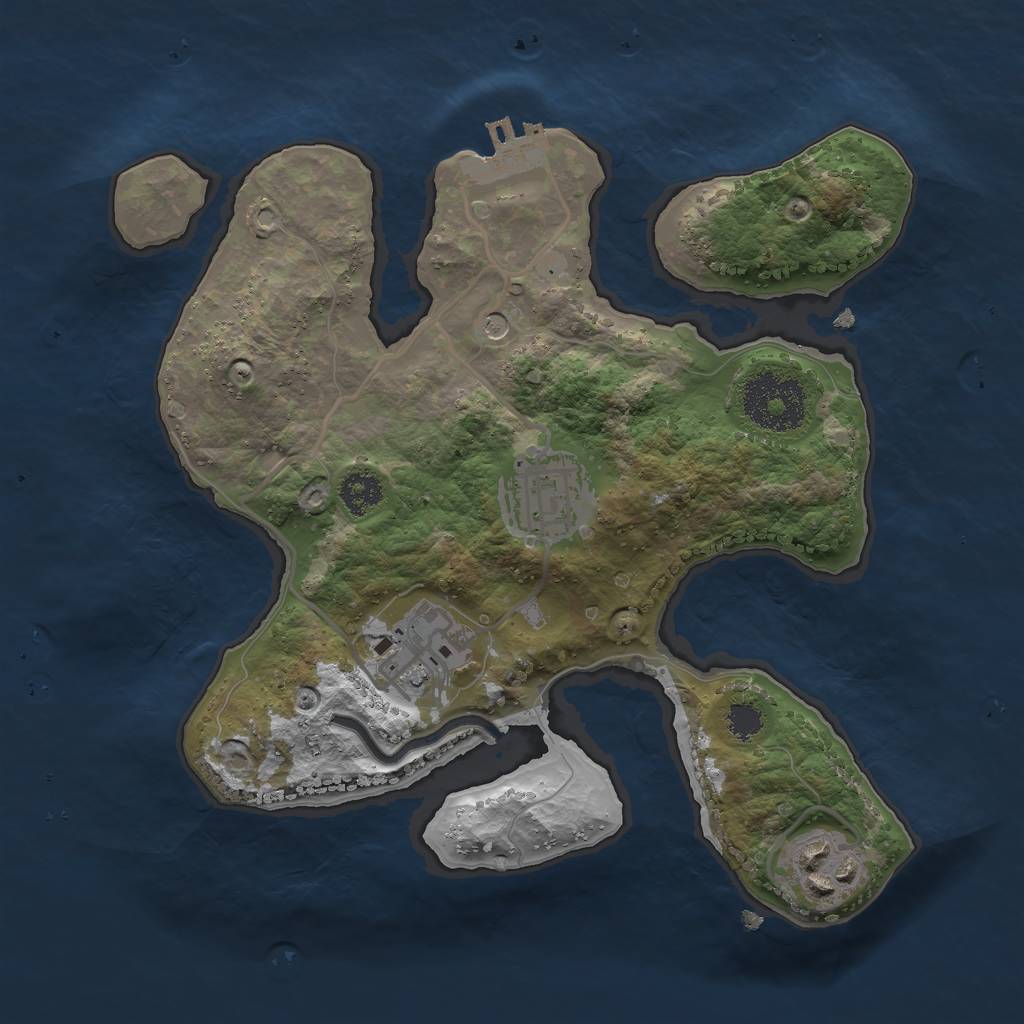 Rust Map: Procedural Map, Size: 2500, Seed: 1832242945, 7 Monuments