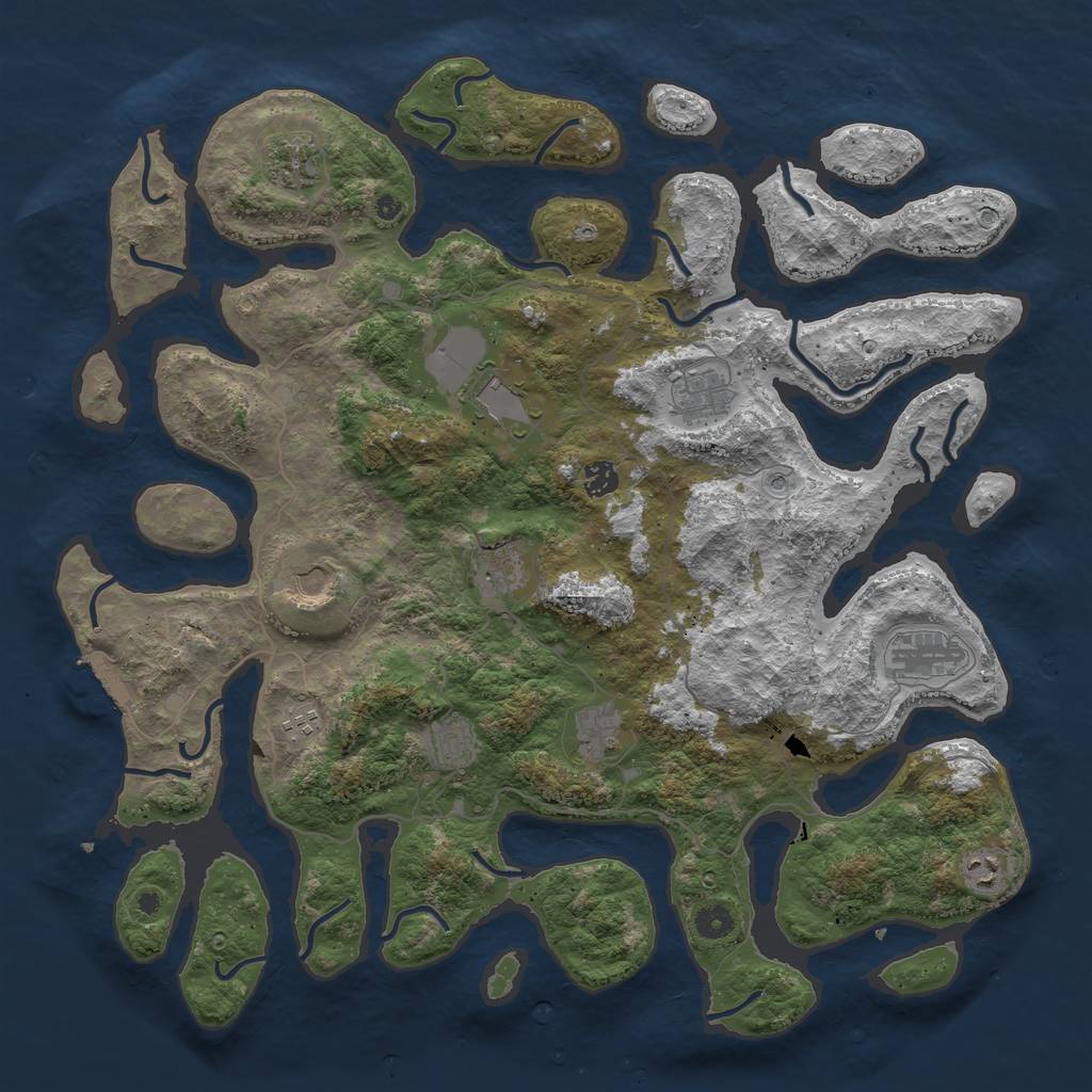 Rust Map: Procedural Map, Size: 4500, Seed: 689741, 15 Monuments