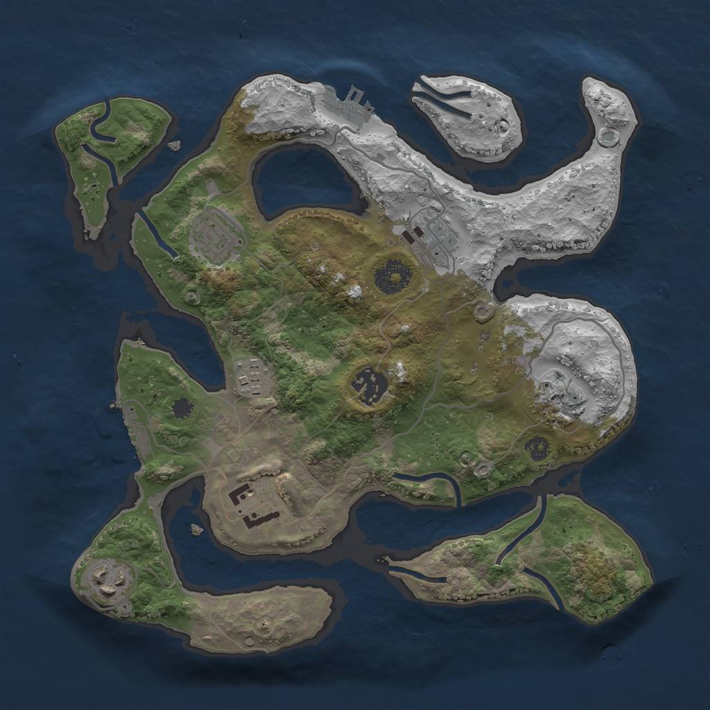 Rust Map: Procedural Map, Size: 3000, Seed: 1785022121, 11 Monuments