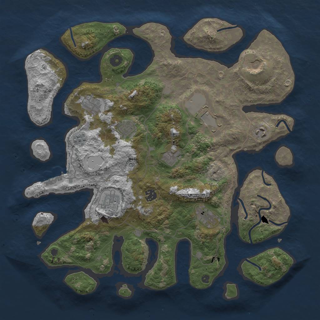 Rust Map: Procedural Map, Size: 4000, Seed: 213163, 20 Monuments