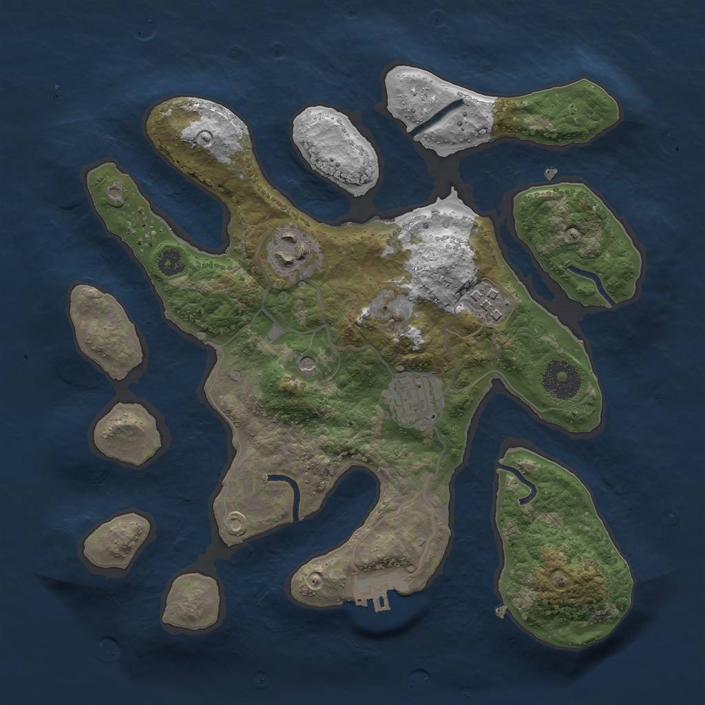 Rust Map: Procedural Map, Size: 2800, Seed: 4551, 7 Monuments