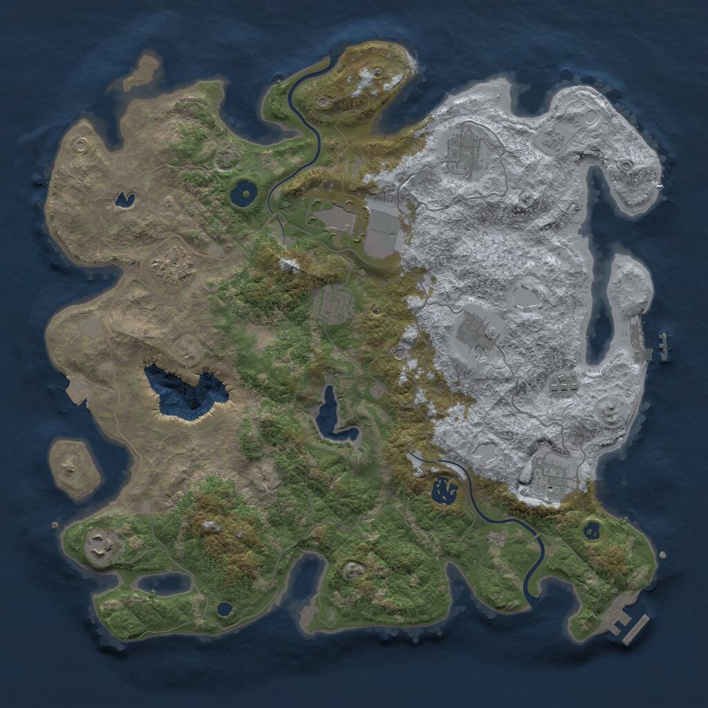 Rust Map: Procedural Map, Size: 4000, Seed: 1373240243, 15 Monuments
