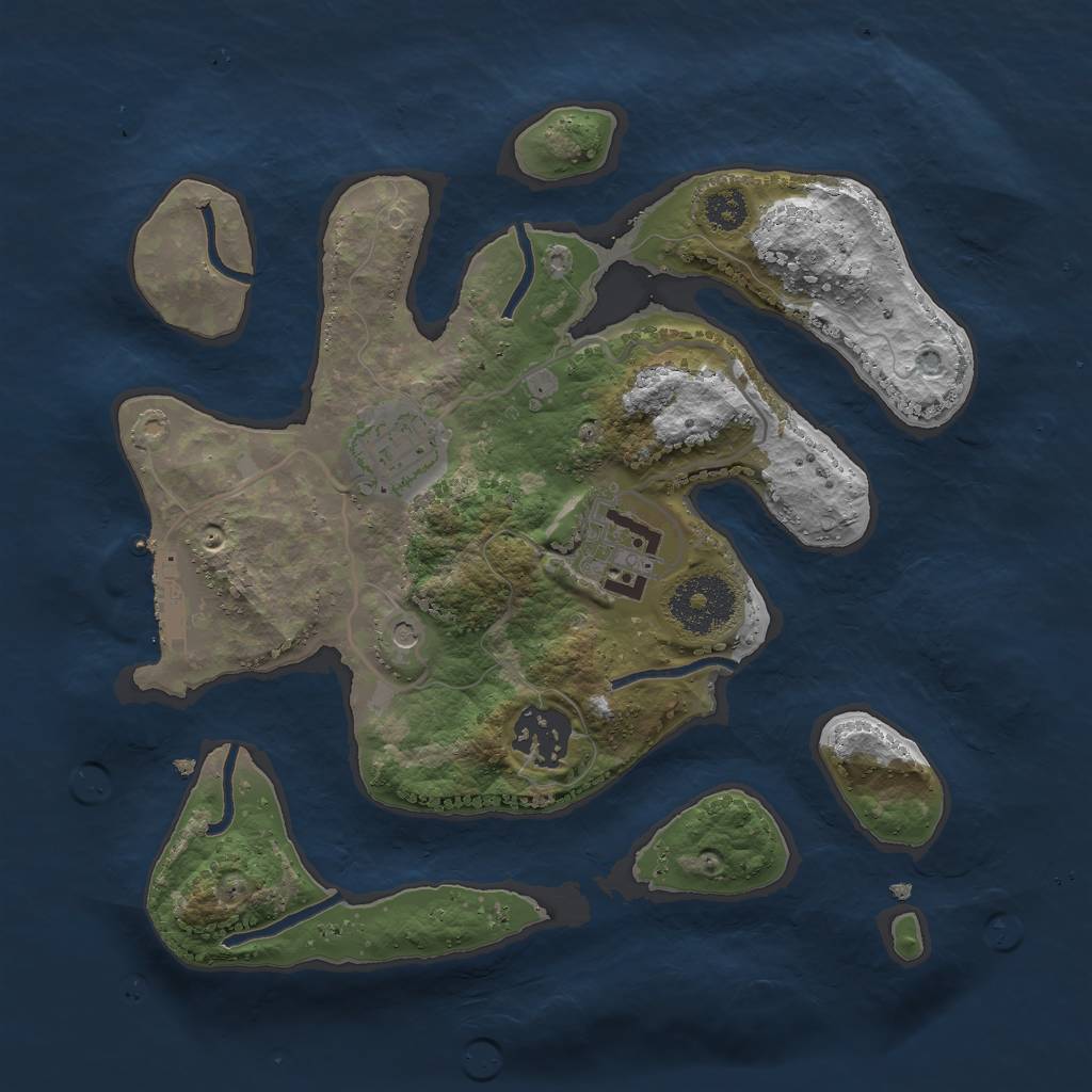 Rust Map: Procedural Map, Size: 2700, Seed: 1476228004, 7 Monuments