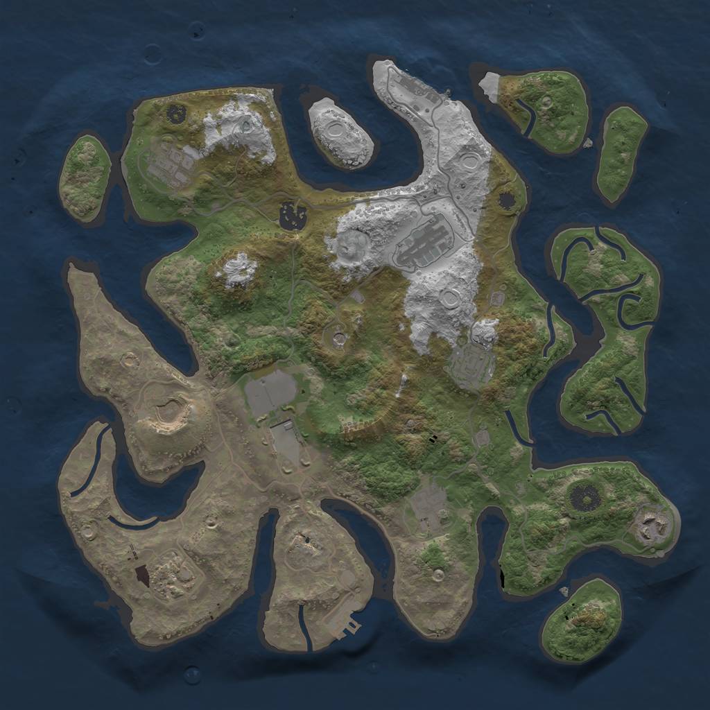 Rust Map: Procedural Map, Size: 3650, Seed: 19841023, 20 Monuments