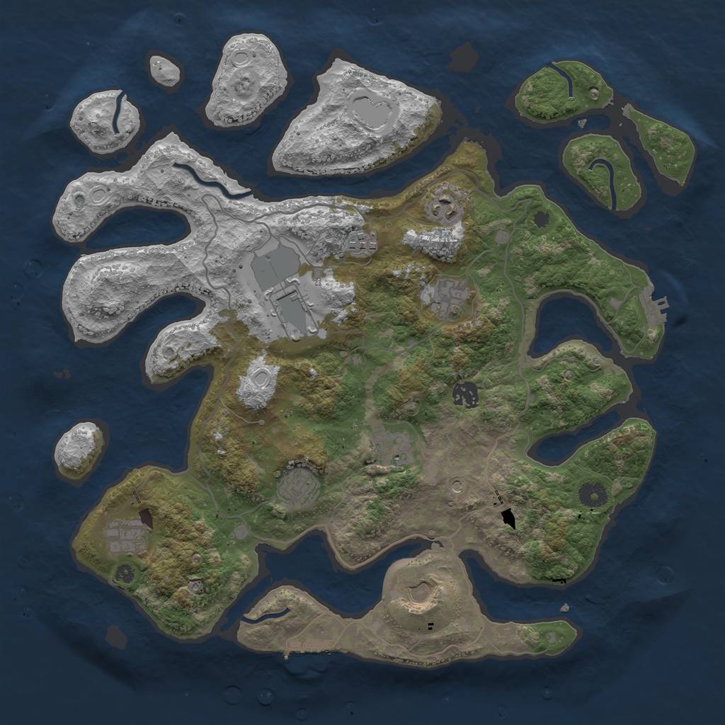 Rust Map: Procedural Map, Size: 4000, Seed: 571806, 17 Monuments