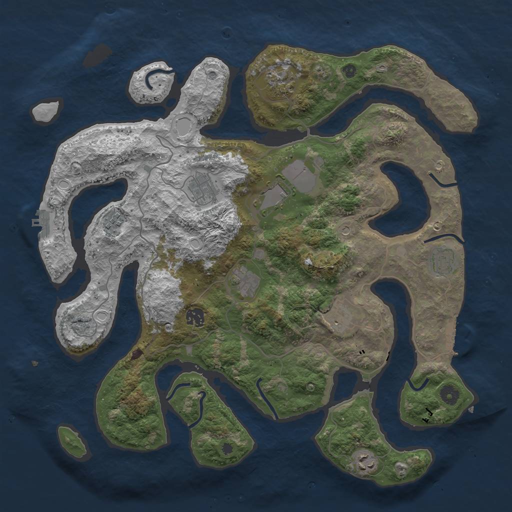 Rust Map: Procedural Map, Size: 4000, Seed: 484016, 20 Monuments