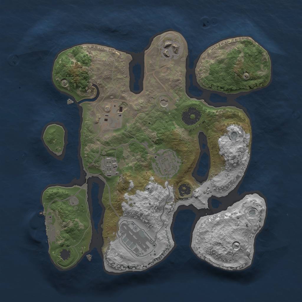 Rust Map: Procedural Map, Size: 2500, Seed: 812777860, 9 Monuments