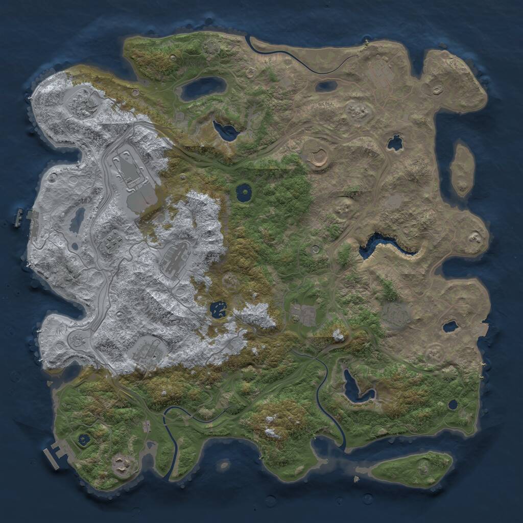 Rust Map: Procedural Map, Size: 4500, Seed: 1313154203, 17 Monuments