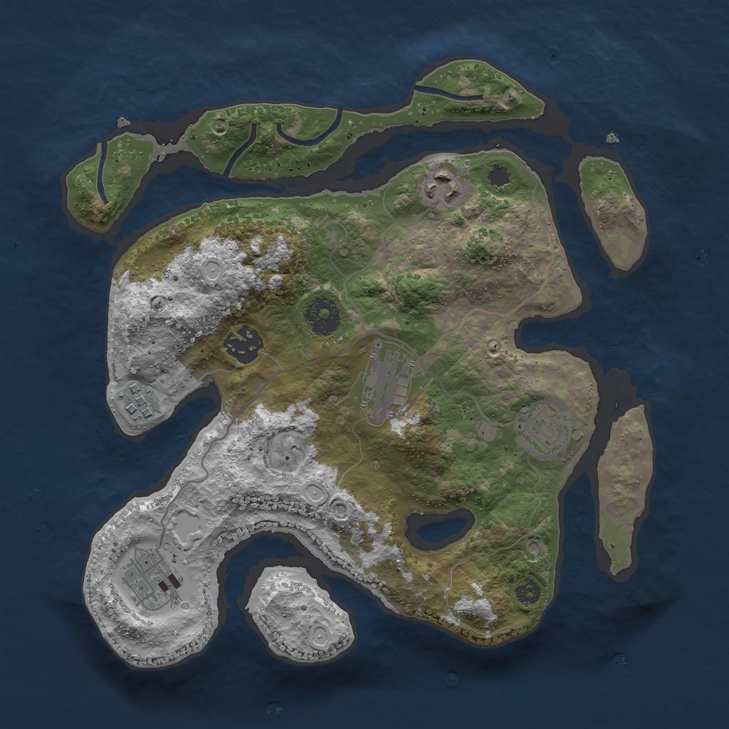 Rust Map: Procedural Map, Size: 3000, Seed: 78500, 14 Monuments