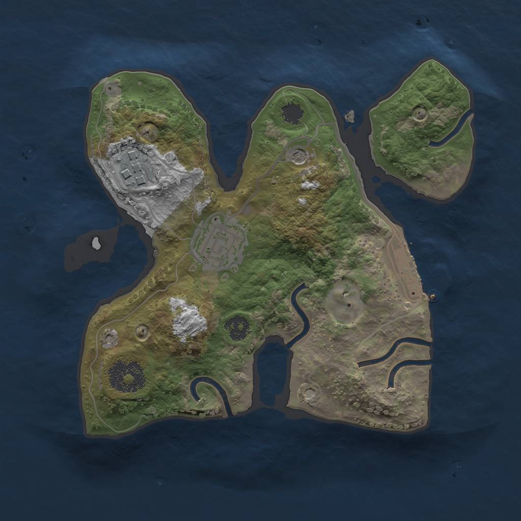 Rust Map: Procedural Map, Size: 2200, Seed: 774055352, 6 Monuments