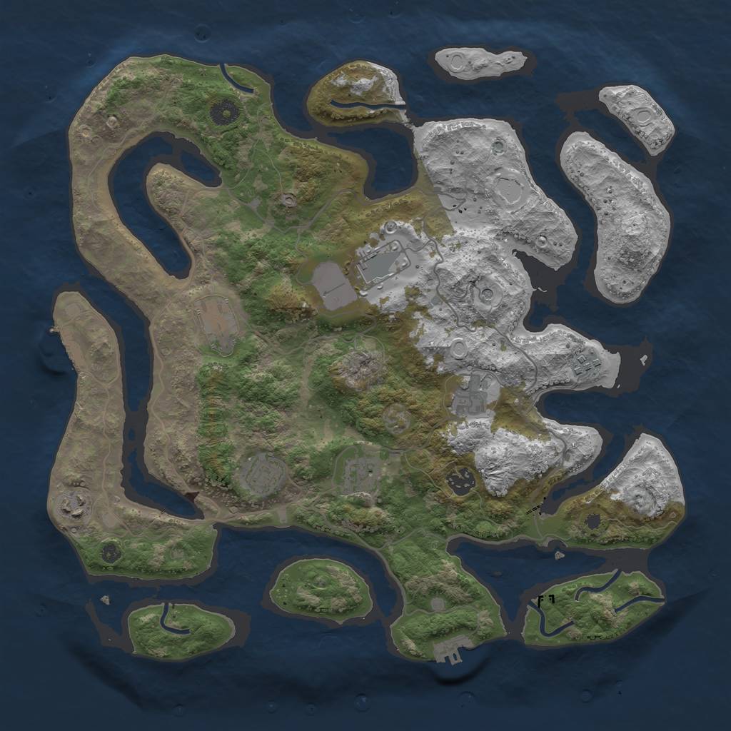 Rust Map: Procedural Map, Size: 4000, Seed: 867530, 19 Monuments