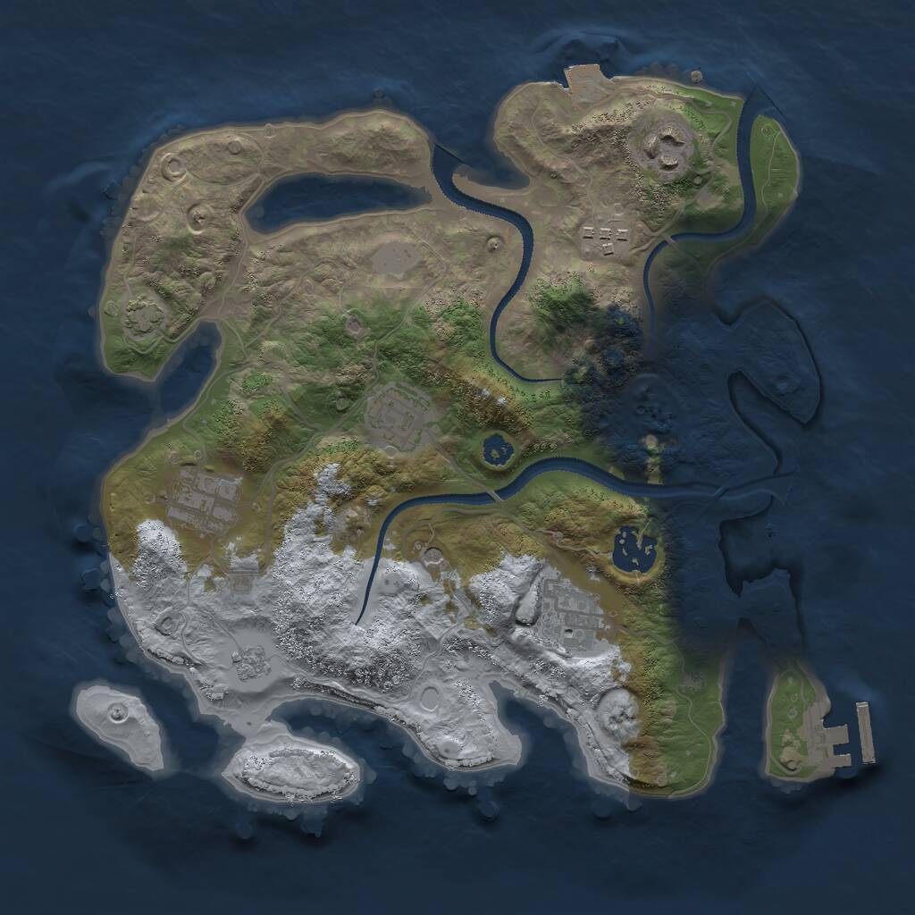 Rust Map: Procedural Map, Size: 3000, Seed: 115435489, 11 Monuments
