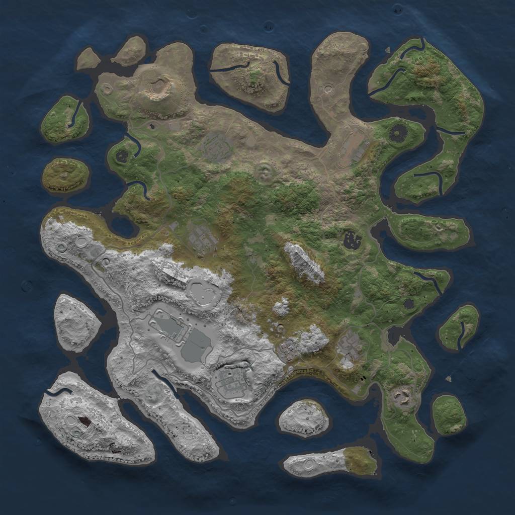 Rust Map: Procedural Map, Size: 4250, Seed: 68235, 16 Monuments