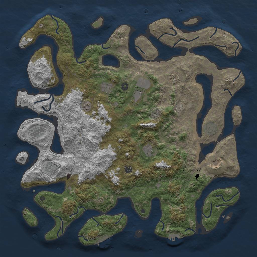 Rust Map: Procedural Map, Size: 4950, Seed: 195846722, 16 Monuments