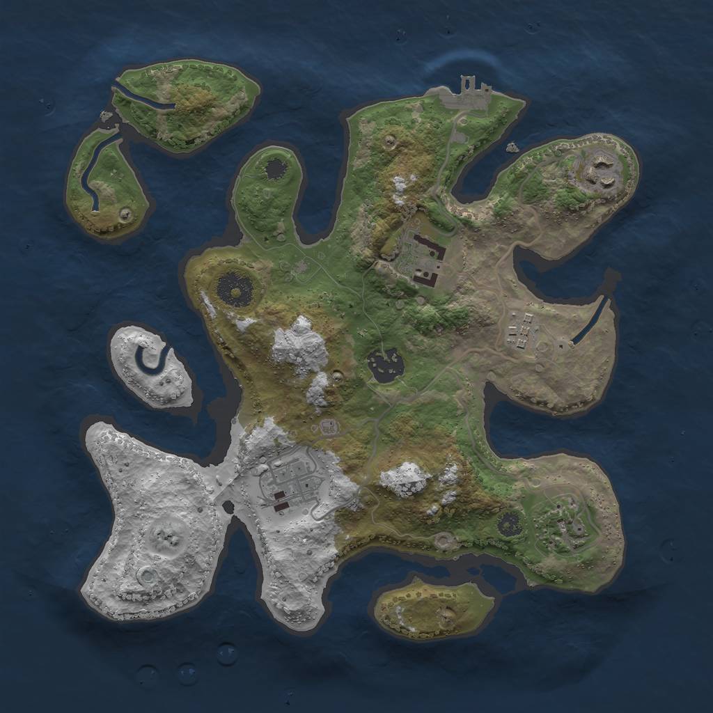 Rust Map: Procedural Map, Size: 3001, Seed: 13826, 9 Monuments