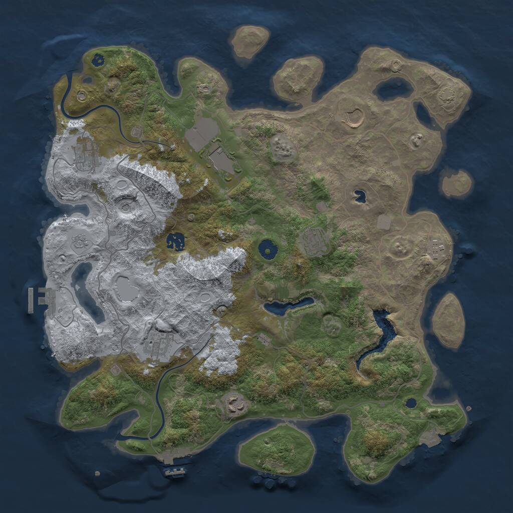 Rust Map: Procedural Map, Size: 4000, Seed: 270346, 14 Monuments