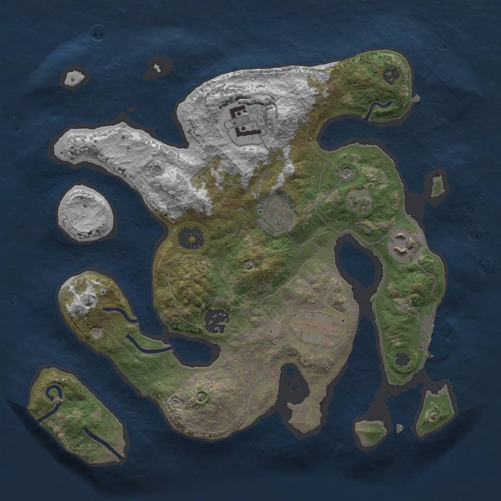 Rust Map: Procedural Map, Size: 3000, Seed: 1599364003, 9 Monuments