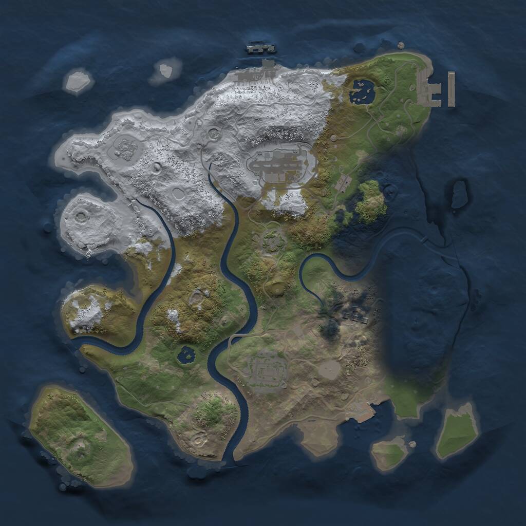 Rust Map: Procedural Map, Size: 3000, Seed: 1599364003, 10 Monuments
