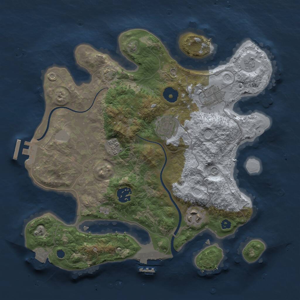 Rust Map: Procedural Map, Size: 3000, Seed: 99015777, 11 Monuments