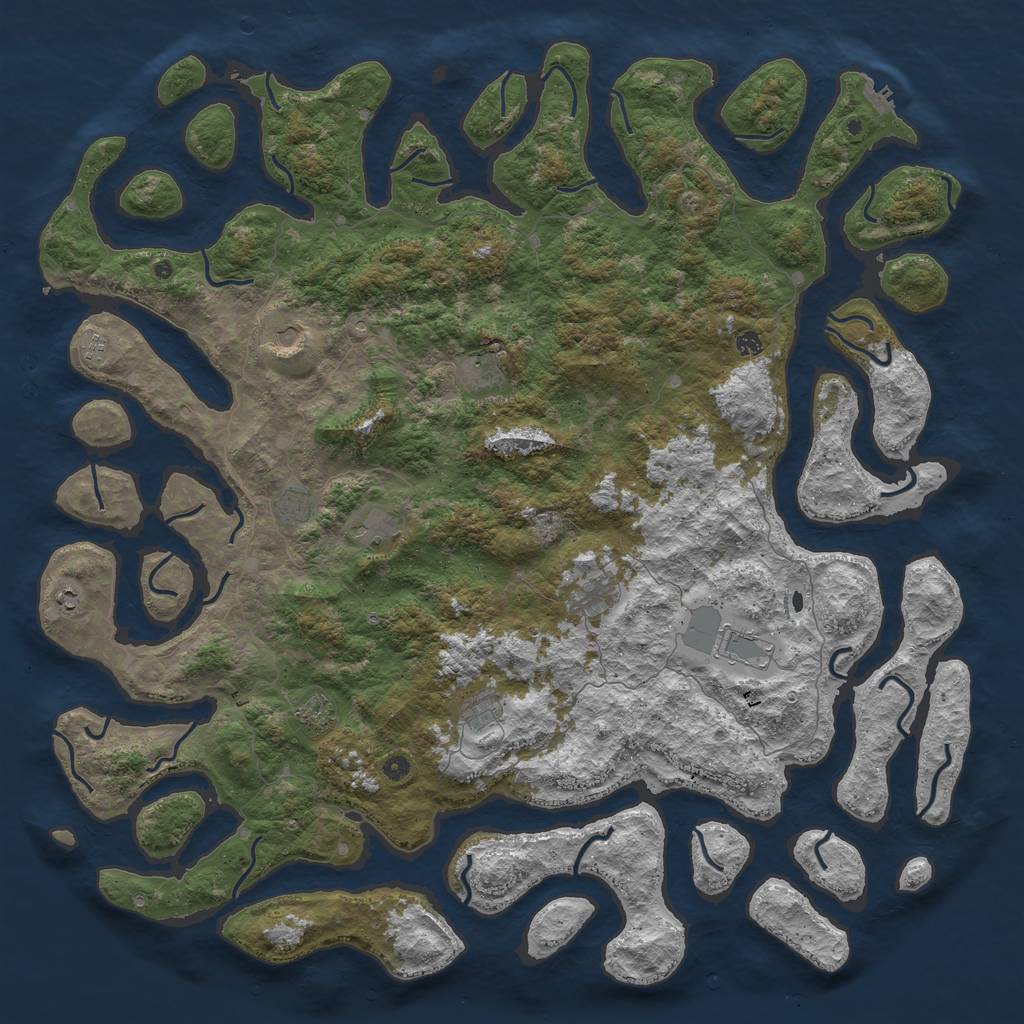 Rust Map: Procedural Map, Size: 6000, Seed: 1296568, 15 Monuments