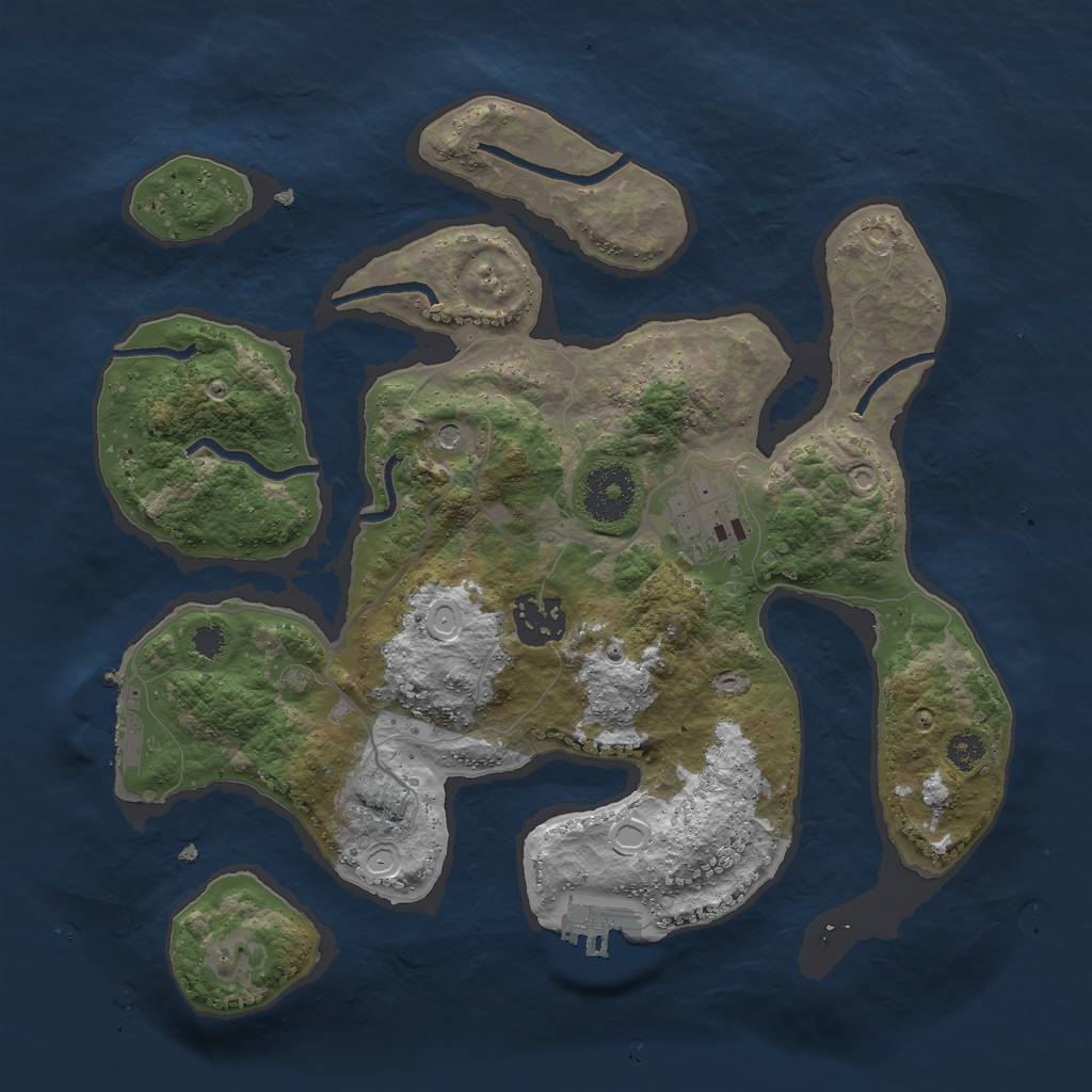 Rust Map: Procedural Map, Size: 3000, Seed: 1401733899, 10 Monuments