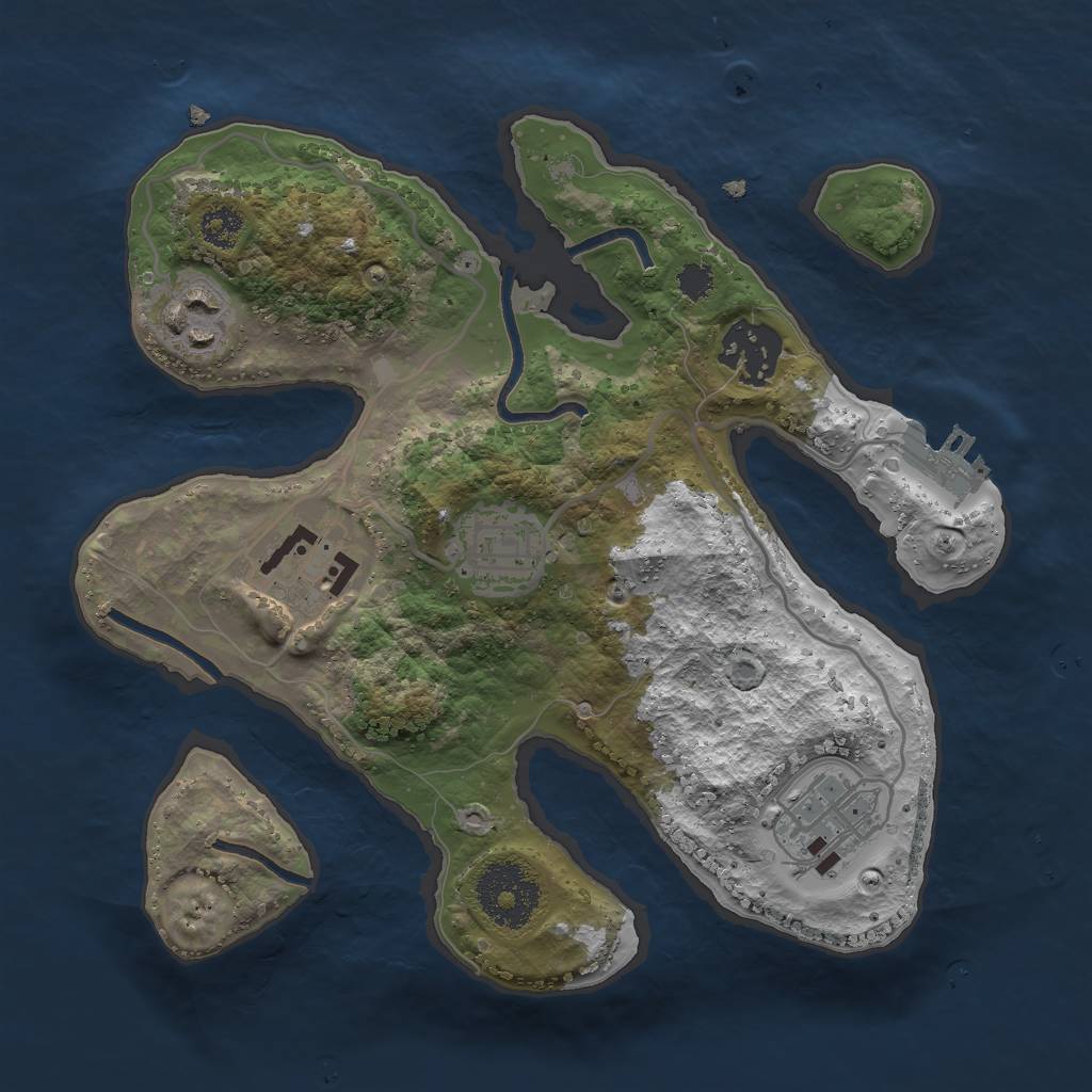 Rust Map: Procedural Map, Size: 2600, Seed: 60891, 8 Monuments