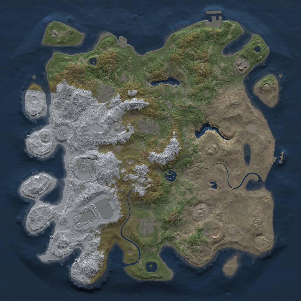 Rust Map: Procedural Map, Size: 4000, Seed: 9712473, 15 Monuments