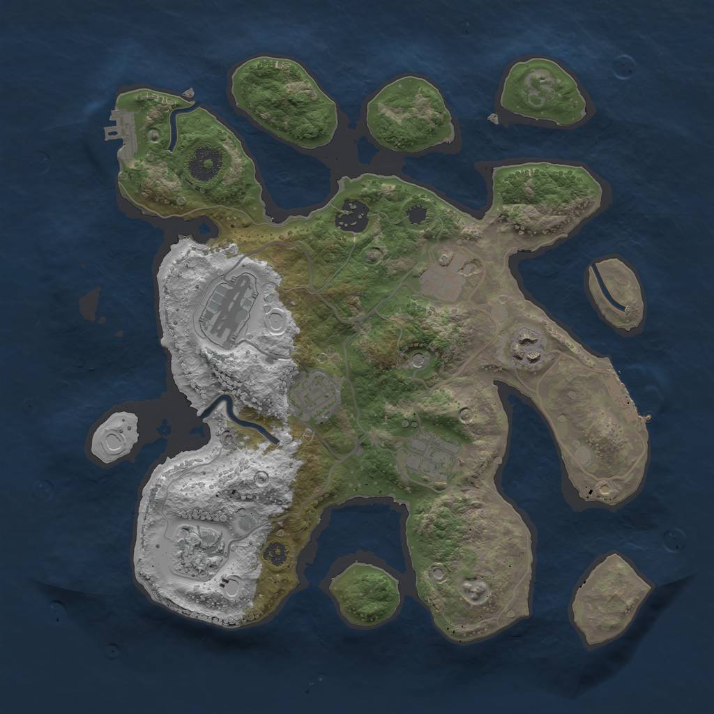 Rust Map: Procedural Map, Size: 3185, Seed: 100, 15 Monuments