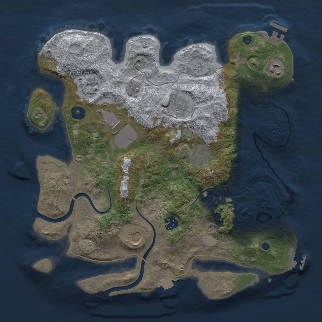 Rust Map: Procedural Map, Size: 3500, Seed: 310447, 14 Monuments