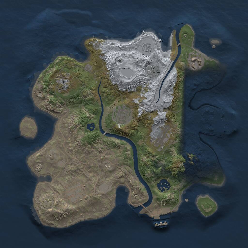 Rust Map: Procedural Map, Size: 3000, Seed: 271391403, 13 Monuments