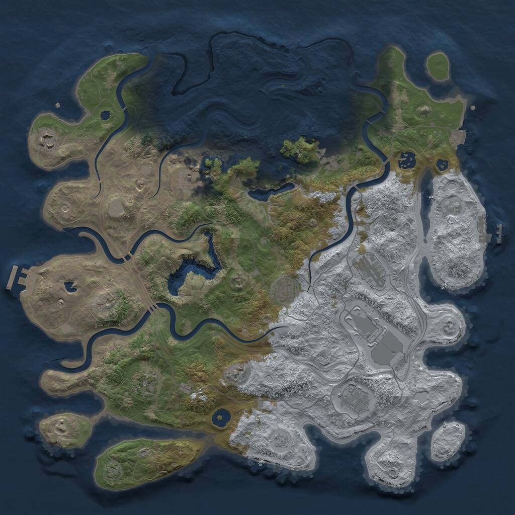 Rust Map: Procedural Map, Size: 4250, Seed: 429336, 16 Monuments