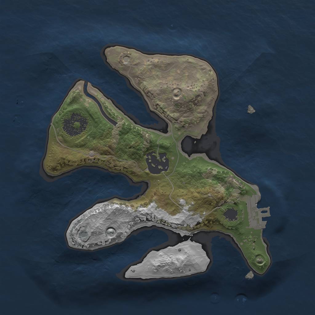 Rust Map: Procedural Map, Size: 2000, Seed: 1526848, 4 Monuments