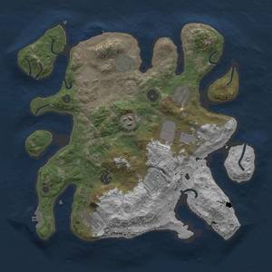 Thumbnail Rust Map: Procedural Map, Size: 3500, Seed: 432623486, 13 Monuments