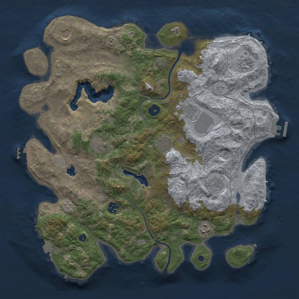 Rust Map: Procedural Map, Size: 4000, Seed: 1879090645, 15 Monuments