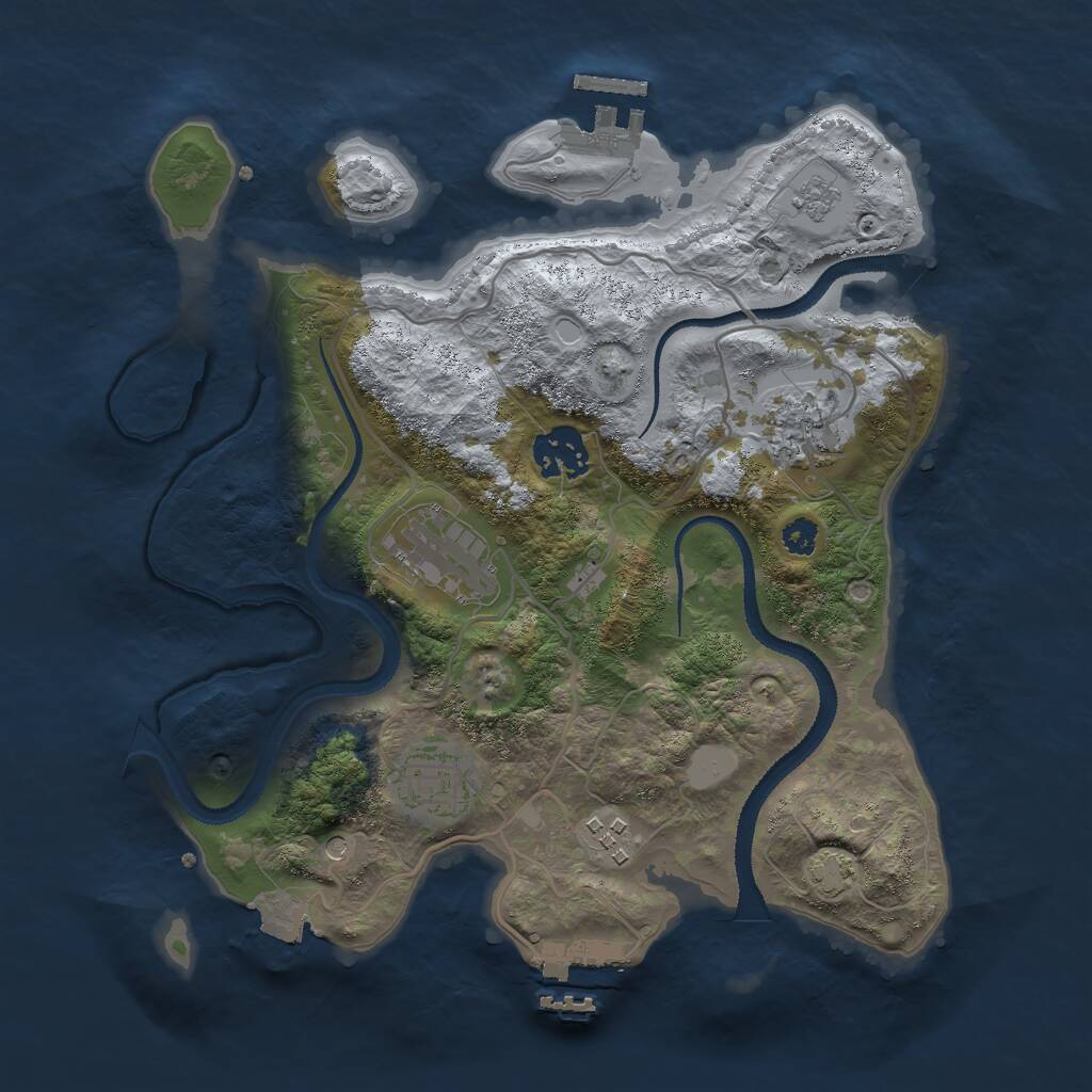 Rust Map: Procedural Map, Size: 3000, Seed: 1223010, 11 Monuments