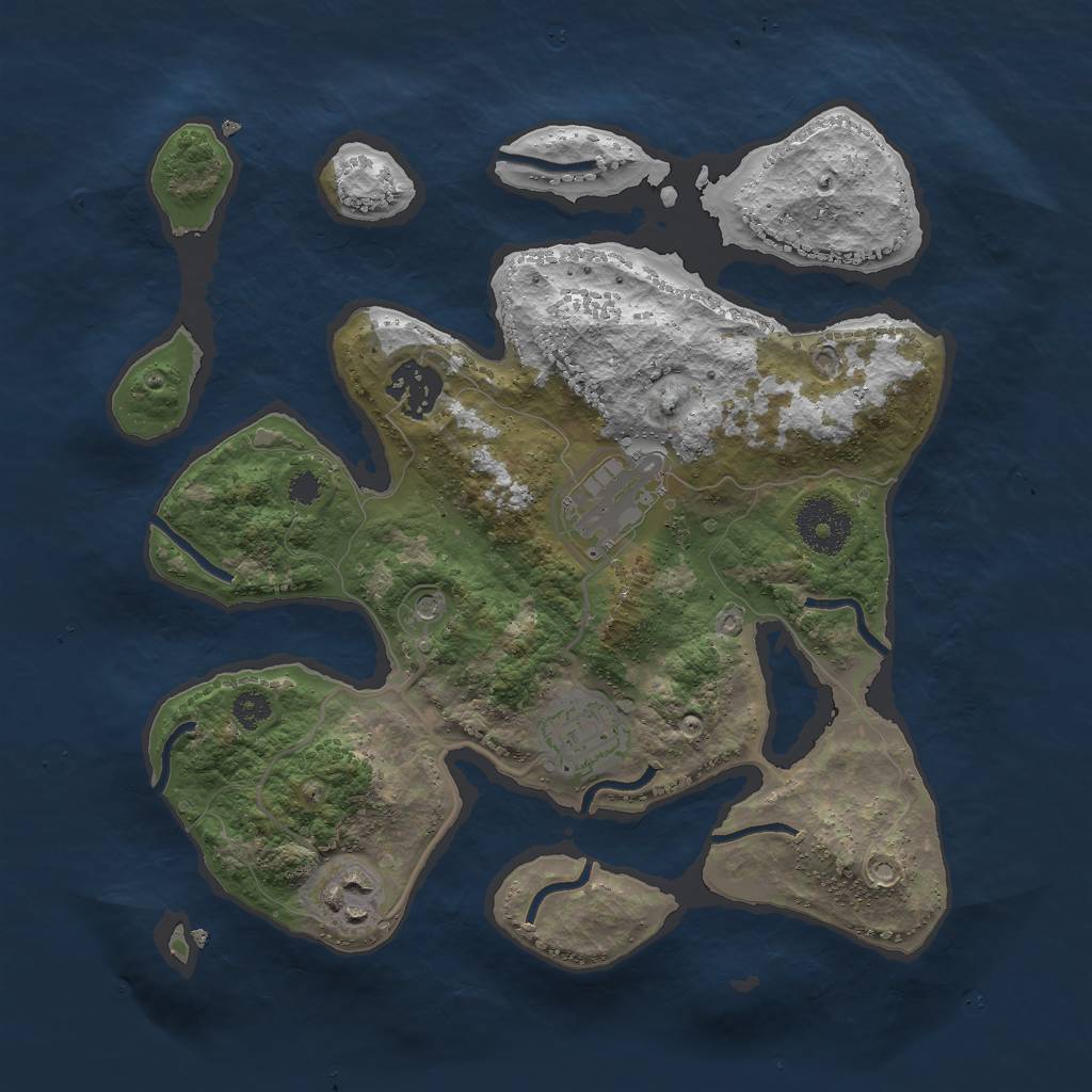 Rust Map: Procedural Map, Size: 3000, Seed: 1223010, 7 Monuments