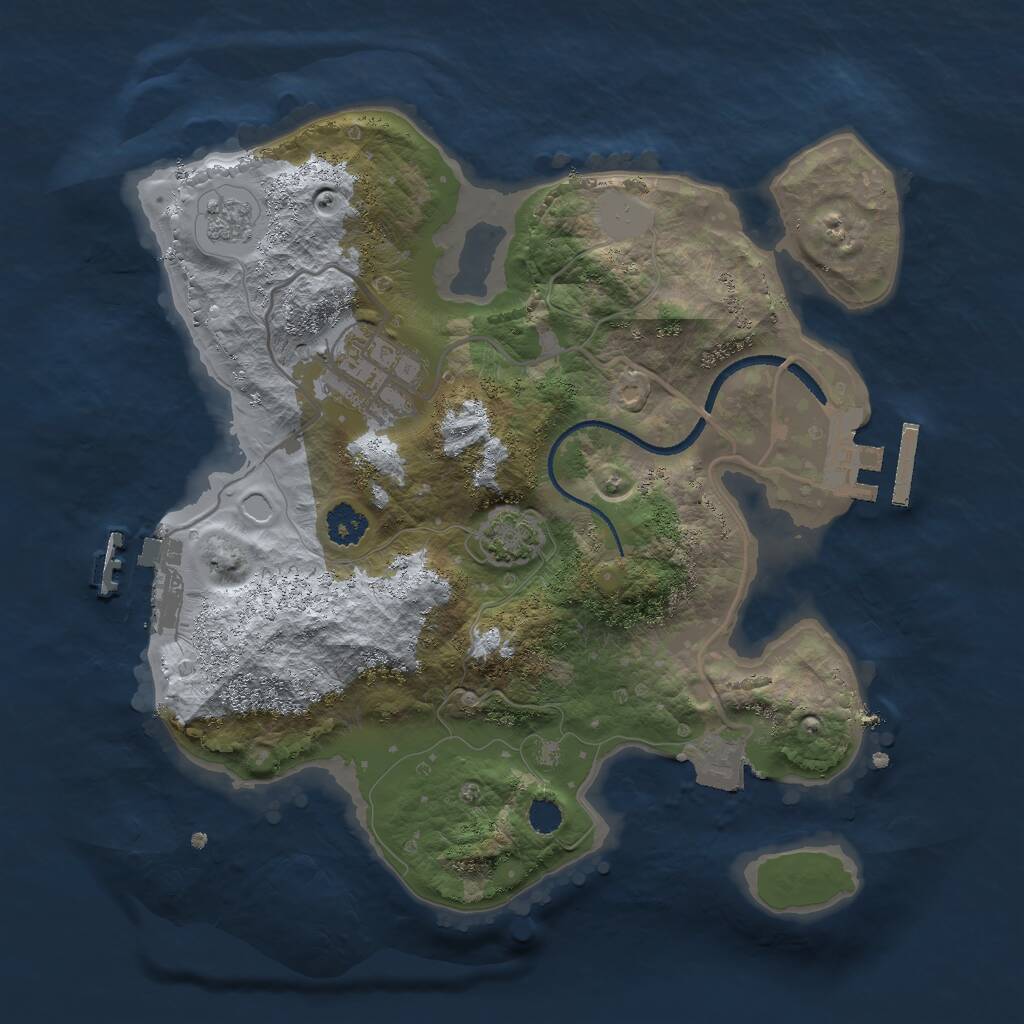 Rust Map: Procedural Map, Size: 2500, Seed: 941044, 6 Monuments