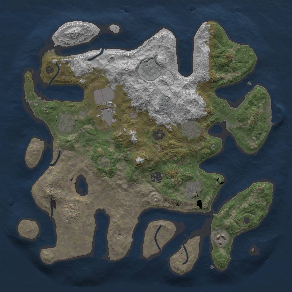 Rust Map: Procedural Map, Size: 3700, Seed: 557, 13 Monuments