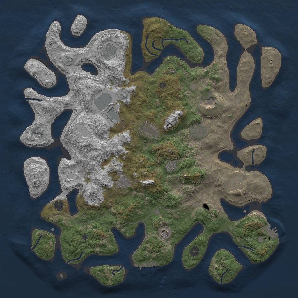 Rust Map: Procedural Map, Size: 4500, Seed: 14267, 18 Monuments
