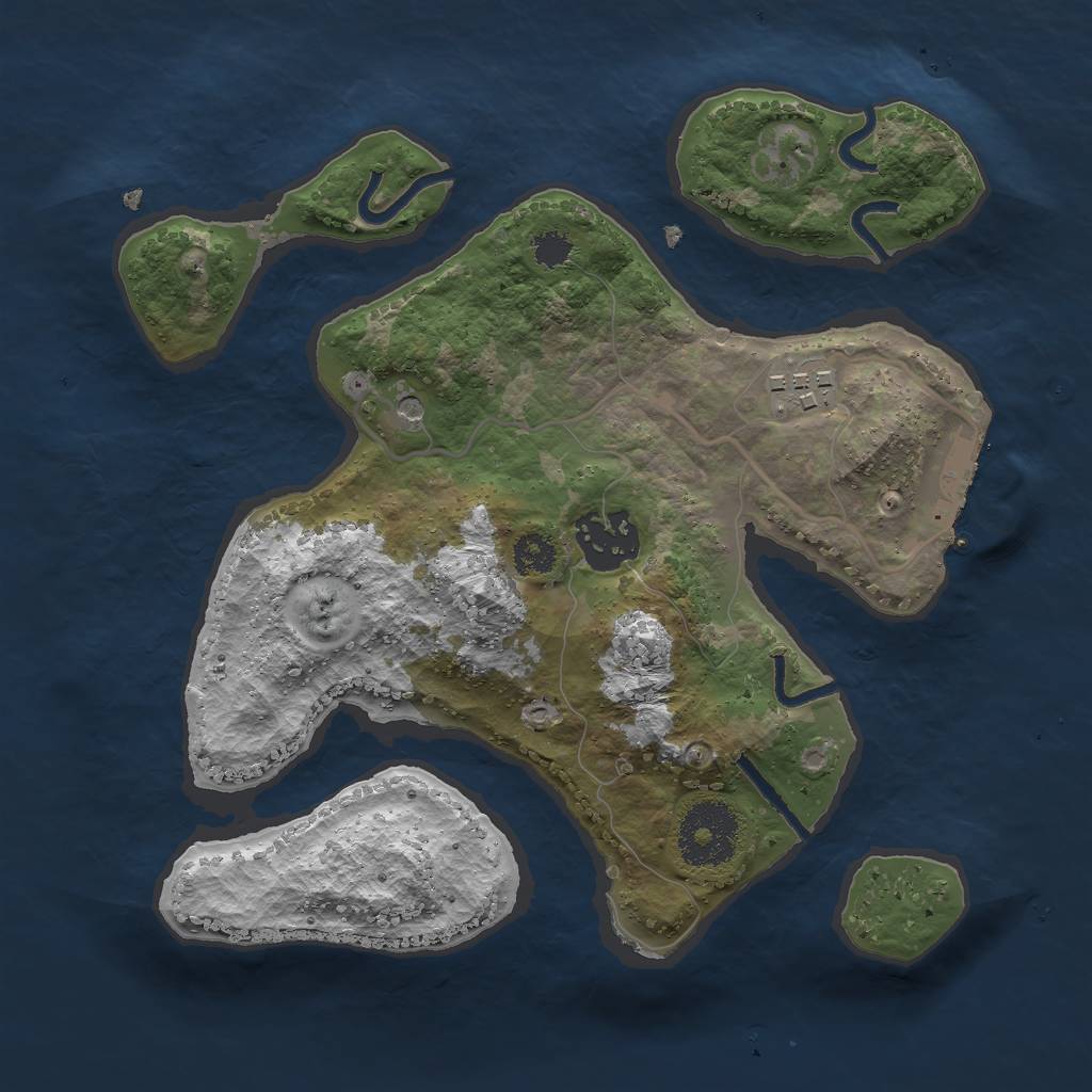 Rust Map: Procedural Map, Size: 2600, Seed: 6666, 6 Monuments