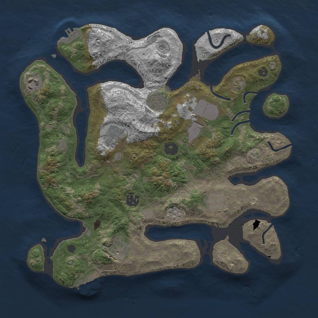 Rust Map: Procedural Map, Size: 3500, Seed: 263800, 13 Monuments