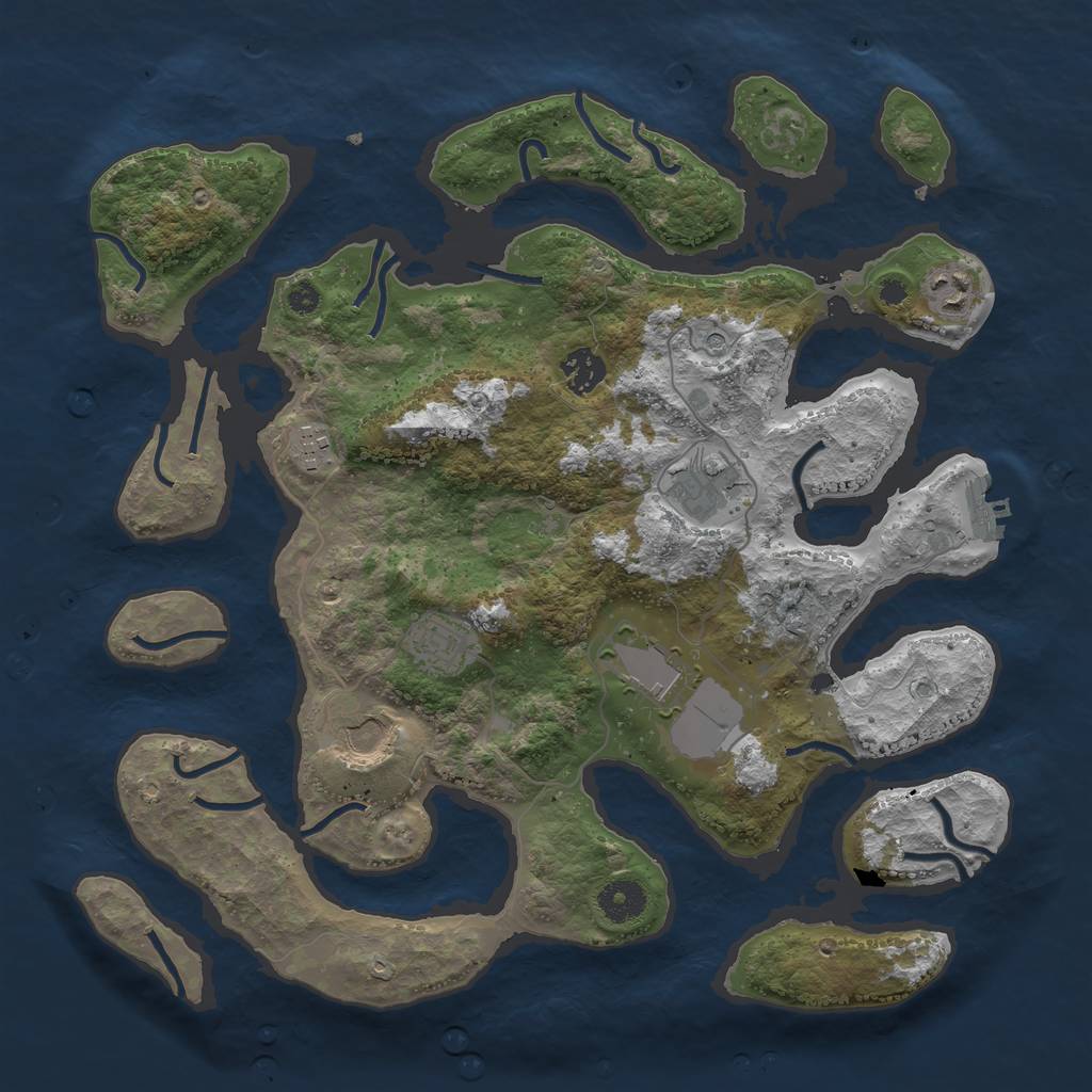 Rust Map: Procedural Map, Size: 3700, Seed: 7746, 11 Monuments