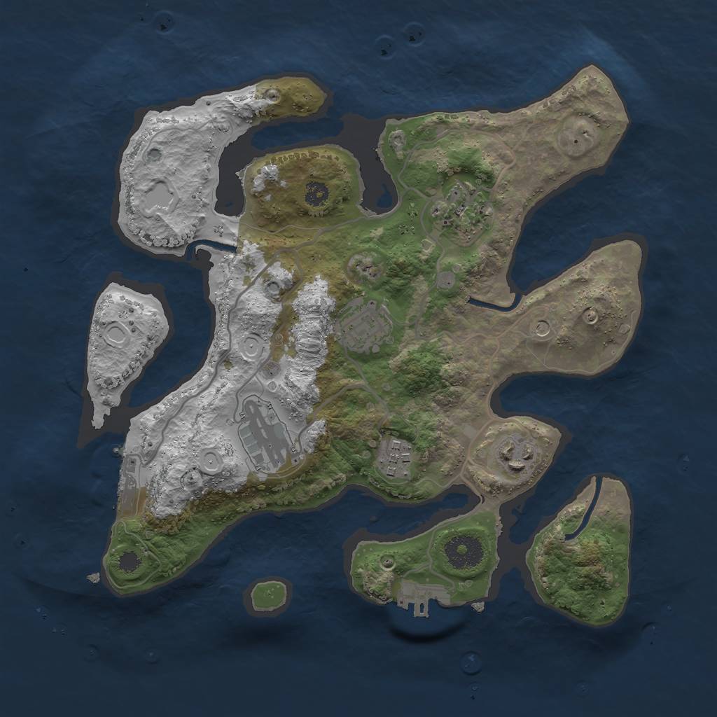 Rust Map: Procedural Map, Size: 3000, Seed: 522281, 13 Monuments