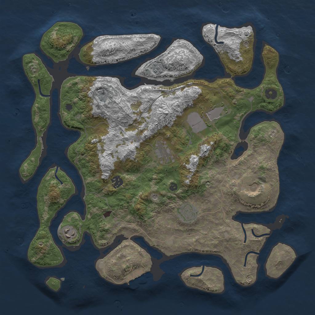 Rust Map: Procedural Map, Size: 4000, Seed: 994534137, 11 Monuments