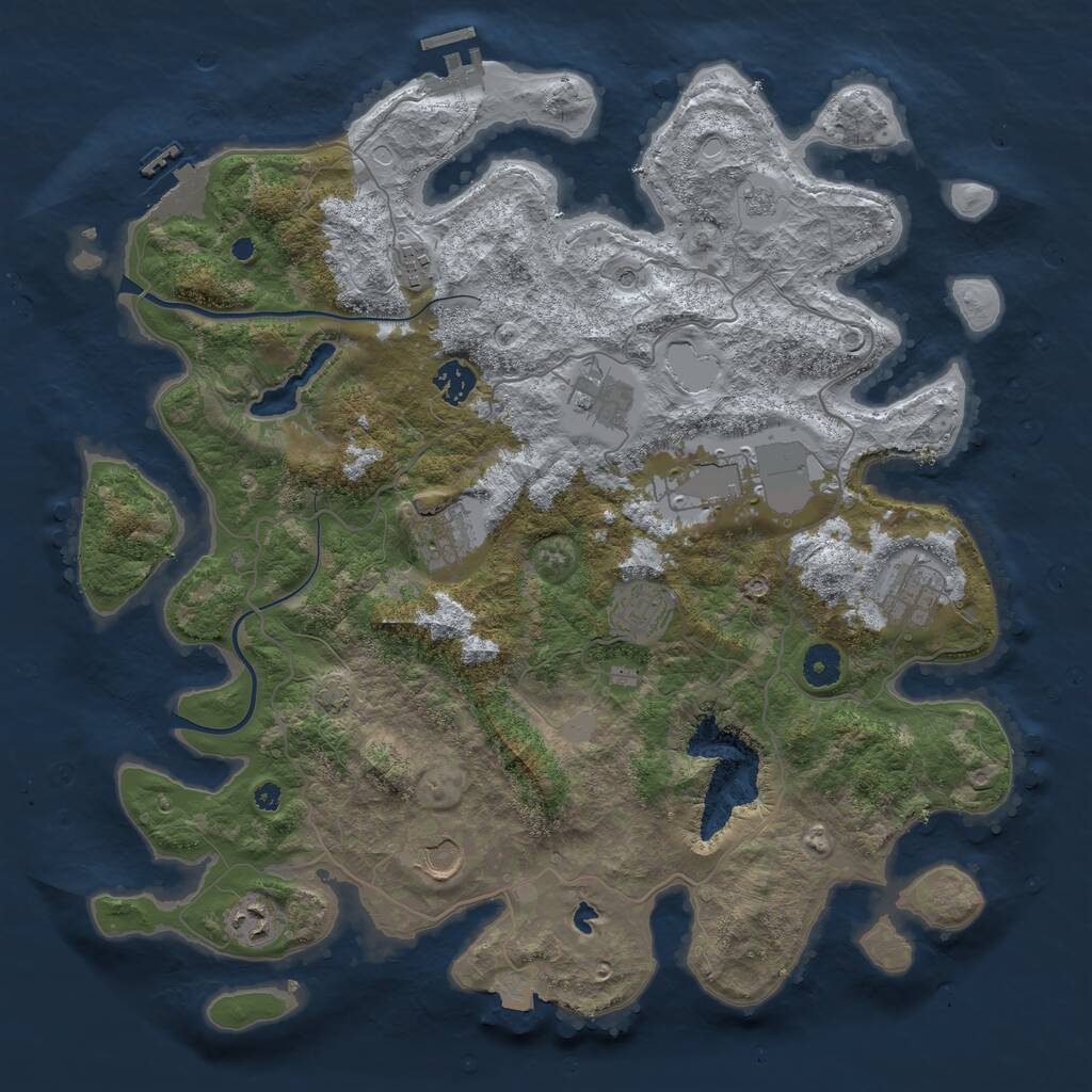 Rust Map: Procedural Map, Size: 4000, Seed: 18436572, 15 Monuments